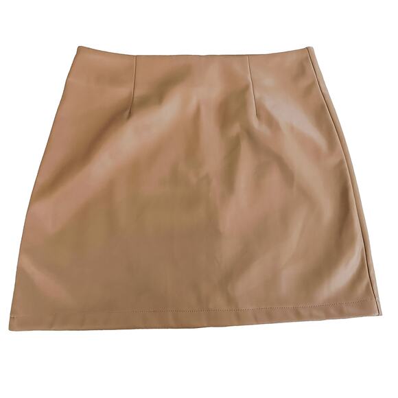 LBLC The Label Abby Faux Leather Mini Skirt Cognac - Picture 6 of 11